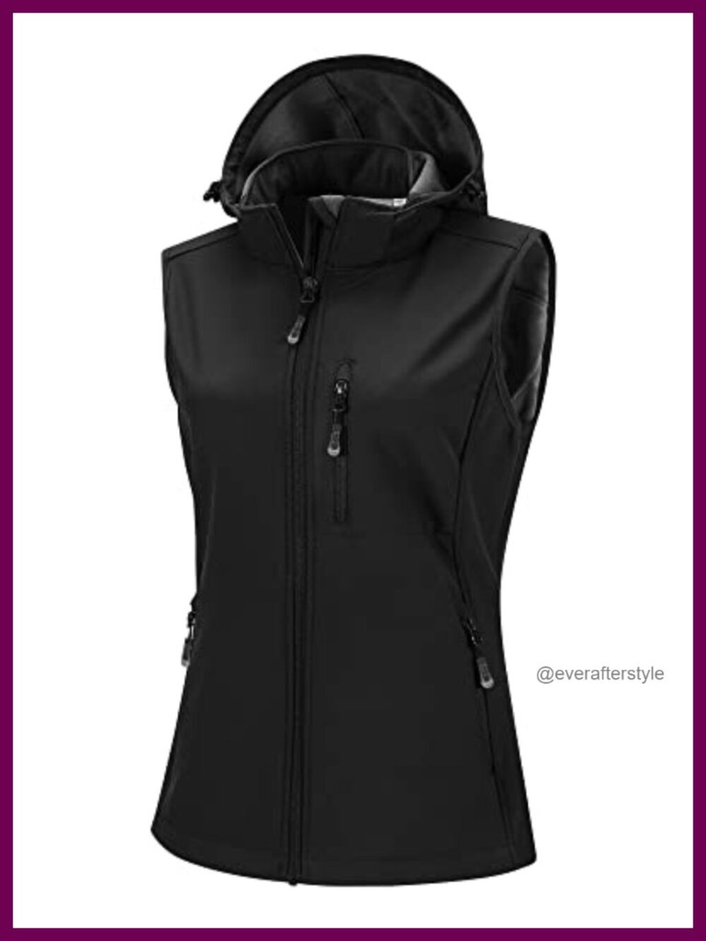 Women's Hooded Lightweight Softshell Vest Fleece Lined Running